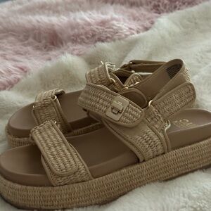 INC International Concepts Beige Woven Sandals